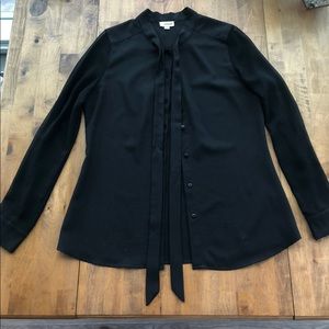 Storee | Black Pussy-Bow Blouse
